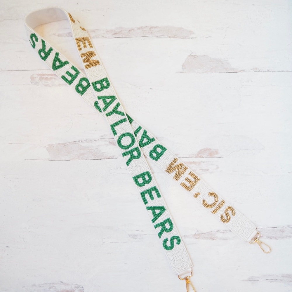 Beaded Baylor Bears Purse Strap Texas Collegiate